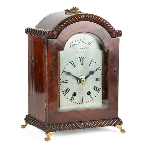 A RARE LATE REGENCY IRISH MAHOGANY-CASED 30-HOUR ALARM TIMEPIECE
