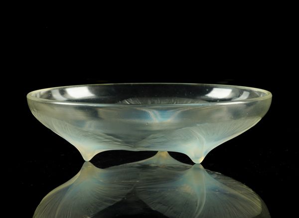 A LALIQUE `VOLUBILIS' CLEAR AND OPALESCENT GLASS SHALLOW FOOTED BOWL