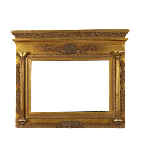 A REGENCY STYLE GILT FRAMED WALL MIRROR