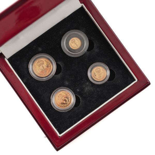 A QUEEN ELIZABETH II GOLDEN JUBILEE GOLD FOUR COIN MAUNDY SET