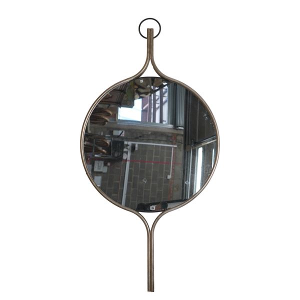 WILLIAM YEOWARD BY JONATHAN CHARLES; A SILVER PAINTED CIRCULAR WALL MIRROR