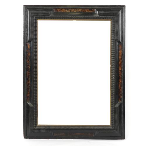 AN 18TH CENTURY STYLE ITALIAN RIPPLE MOULDED FAUX PAINTED TORTOISESHELL MIRROR