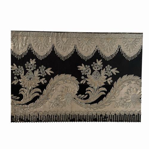 A PAIR OF SPANISH APPLIQUE AND SILVERED SEQUIN EMBROIDERED TEXTILE PANELS (2)