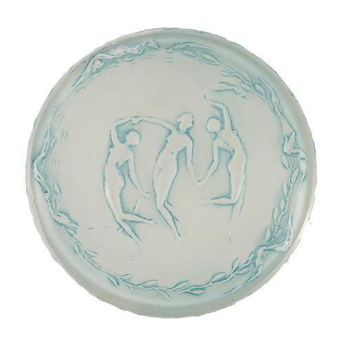 RENE LALIQUE FOR D'ORSAY A 'TROIS FIGURINES' POWDER BOX AND COVER (2)