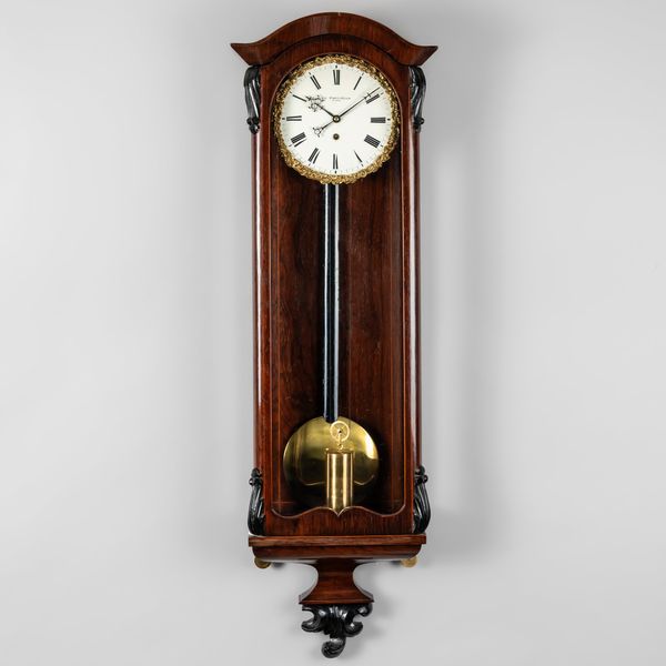 A VIENNESE ROSEWOOD AND BOXWOOD-STRUNG WALL REGULATOR