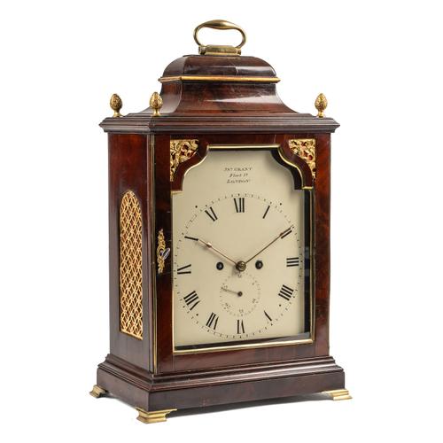 A LATE GEORGE III GILTMETAL-MOUNTED MAHOGANY STRIKING BRACKET CLOCK