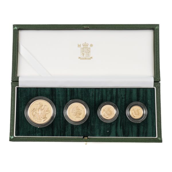 A ROYAL MINT 2005 UNITED KINGDOM GOLD PROOF FOUR COIN SOVERIEGN COLLECTION