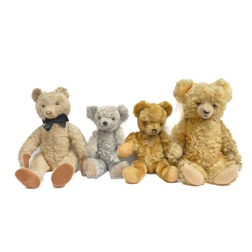 FOUR VINTAGE AND MODERN TEDDY BEARS (4)