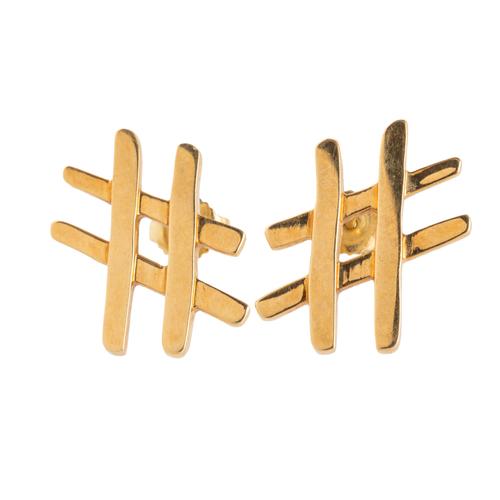 A PAIR OF TIFFANY AND CO PALOMA PICCASSO HASHTAG EARRINGS (2)