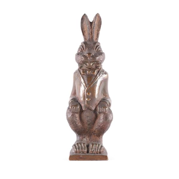 A BRONZE MODEL OF A STANDING RABBIT