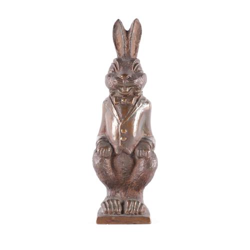 A BRONZE MODEL OF A STANDING RABBIT