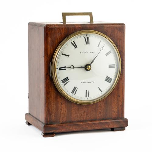 A VICTORIAN MAHOGANY CASED SHIP’S STRIKING MANTEL CLOCK