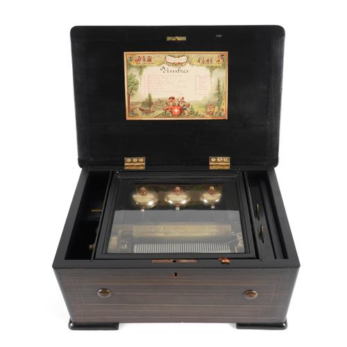 A SWISS CYLINDER MUSIC BOX