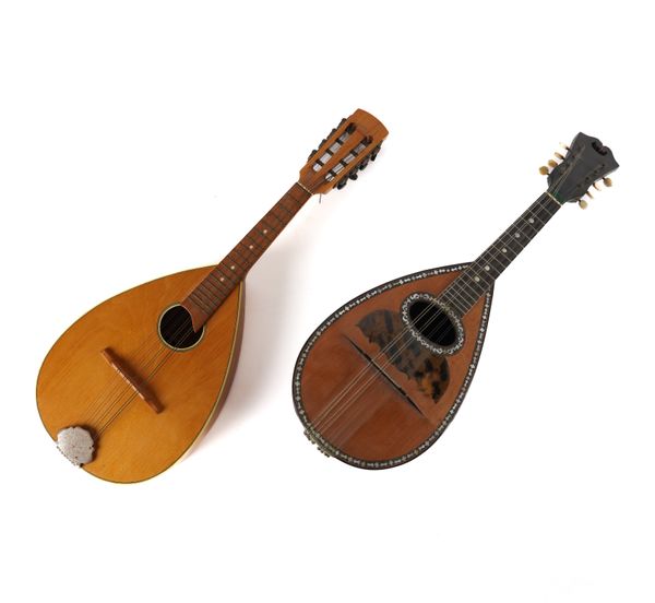 A 19TH CENTURY MOTHER-OF-PEARL INLAID MANDOLIN (2)