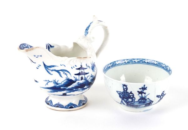 A DERBY BLUE AND WHITE `DOLPHIN EWER' CREAMBOAT