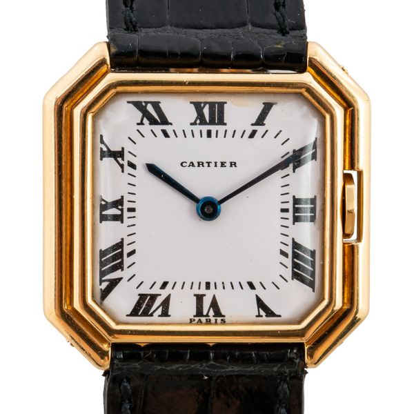 A CARTIER CEINTURE PARIS 18CT GOLD WATCH