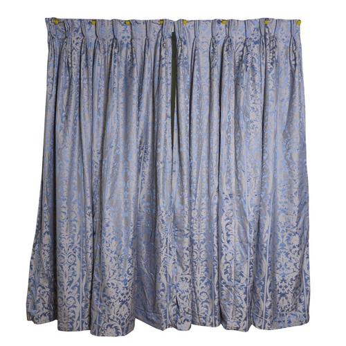 TWO PAIRS OF WEDGWOOD BLUE AND BEIGE CURTAINS (4)