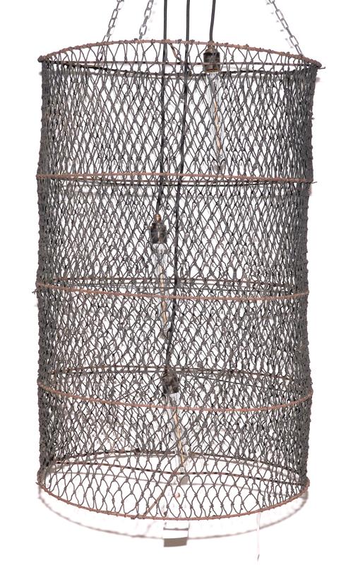 TWO LOBSTER NET HANGING LIGHTS (2)