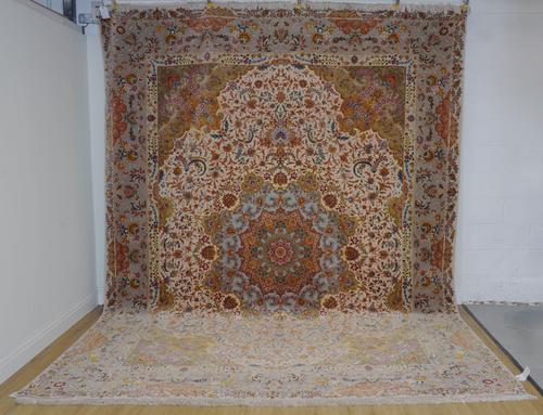 A PART SILK ESFAHAN CARPET, PERSIAN