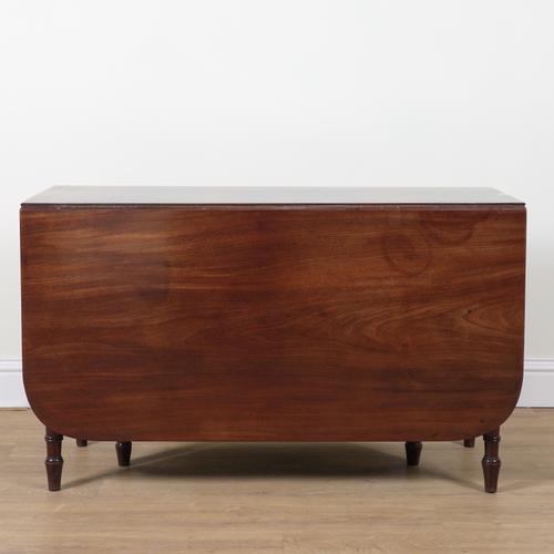 A REGENCY MAHOGANY DROP FLAP DINING TABLE