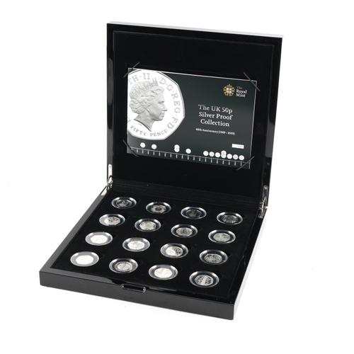A ROYAL MINT U.K 50 P SILVER PROOF COLLECTION