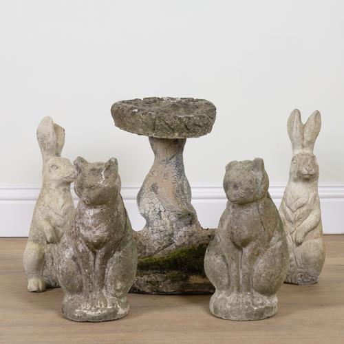 A RECONSTITUTED STONE BIRD BATH (5)