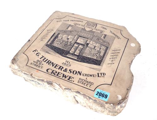 F TURNER AND SON, A MID 20TH CENTURY STONE SLAB