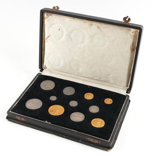 A VICTORIA 1887 JUBILEE COMPOSITE SET OF ELEVEN GOLD AND SILVER COINS