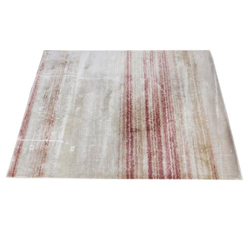 A PALE GROUND CARPET WITH STRIPES