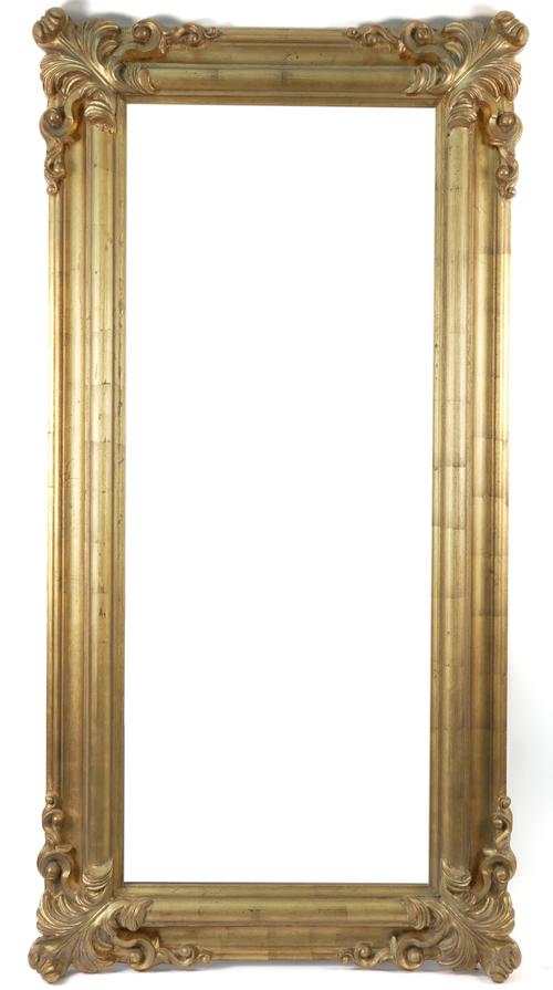 A REGENCY STYLE GITLT FRAMED RECTANGULAR WALL MIRROR