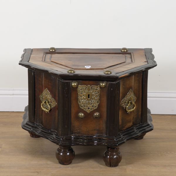 A 19TH CENTURY DUTCH COLONIAL TEAK AND EBONY BOX