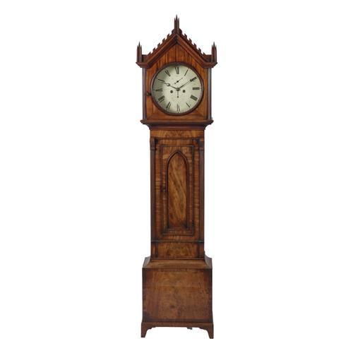 A SCOTTISH MAHOGANY GOTHIC REVIVAL LONGCASE CLOCK