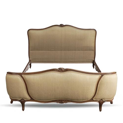 AN EARLY 20TH CENTURY FRENCH STAINED BEECH DOUBLE BED