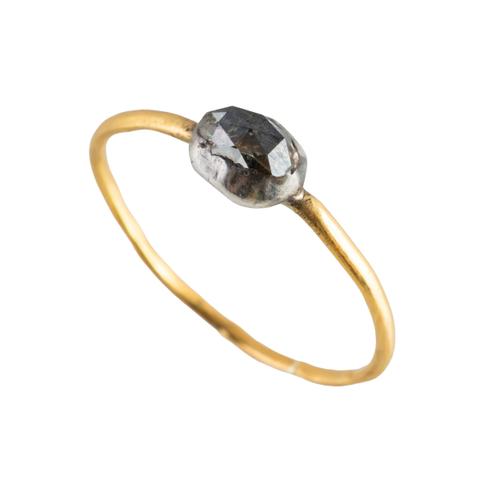 A ROSE CUT DIAMOND RING