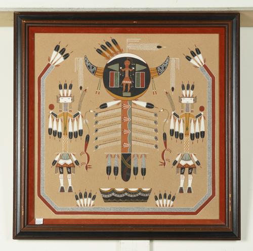 A NATIVE AMERICAN NAVAJO HEALING SAND PICTURE