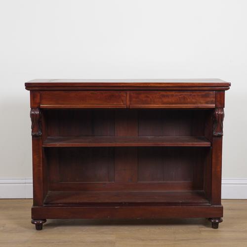 A VICTORIAN STYLE MAHOGANY OPEN BOOKCASE