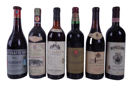 SIX BOTTLES VINTAGE ITALIAN RED WINE