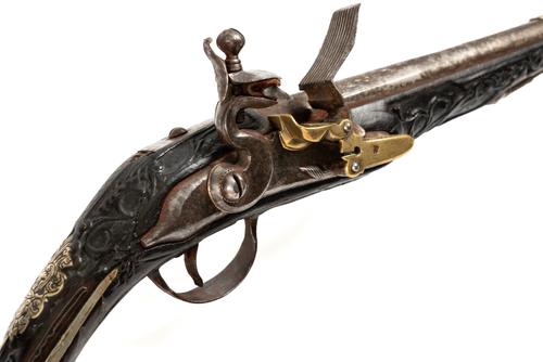 A DECORATED OTTOMAN FLINTLOCK PISTOL