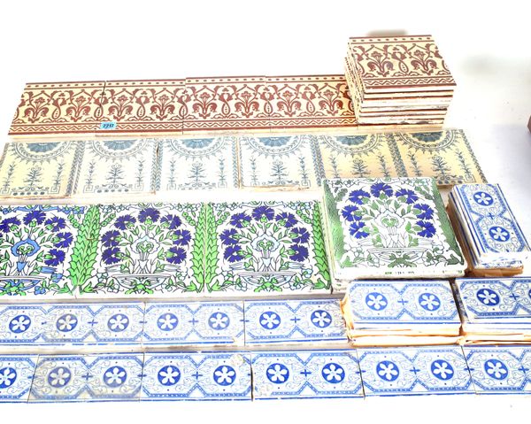 A GROUP OF MOSTLY VICTORIAN DECORATIVE PATTERNED TILES