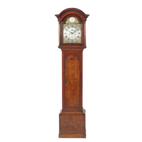 A GEORGE III OAK LONGCASE CLOCK