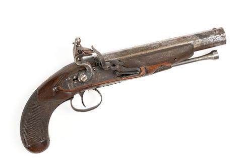 A FLINTLOCK HOLSTER PISTOL BY LACY, LONDON