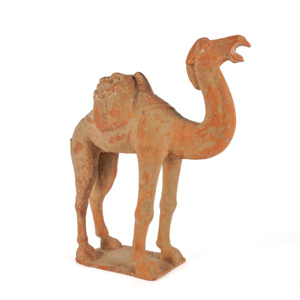 A LARGE CHINESE POTTERY BACTRIAN CAMEL