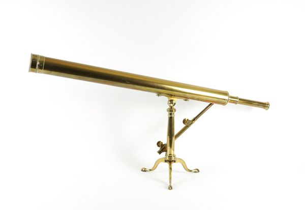 A VICTORIAN RETRACTABLE LACQUERED BRASS LIBRARY TELESCOPE BY J. B. DANCER