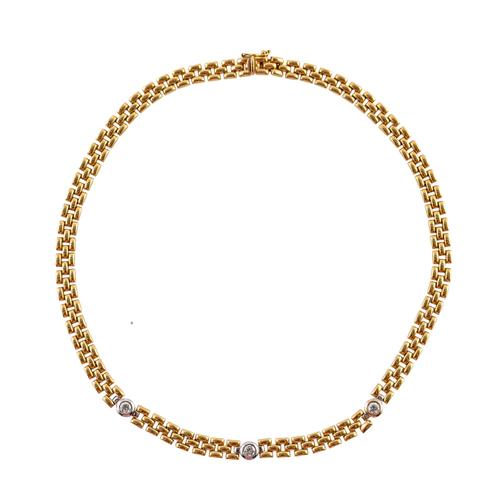 A DIAMOND SET BRICK LINK NECKLACE