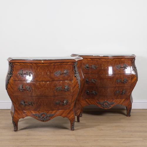 A PAIR OF LOUIS XV STYLE COMMODES (2)
