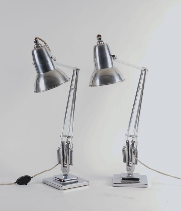 A PAIR OF HERBERT TERRY CHROME ANGLEPOISE LAMPS (2)