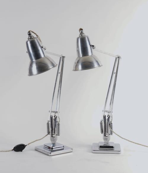 A PAIR OF HERBERT TERRY CHROME ANGLEPOISE LAMPS (2)