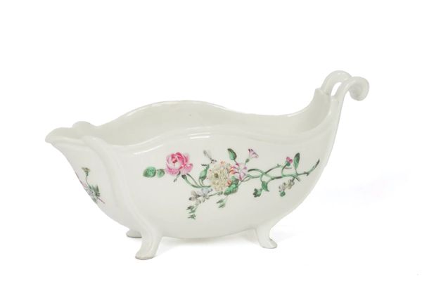 AN UNUSUAL PORCELAIN SAUCEBOAT