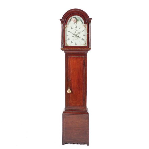 A GEORGE III MAHOGANY AND LINE-INLAID LONGCASE CLOCK