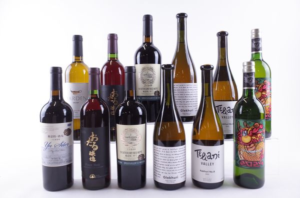 SEVEN BOTTLES ASIAN, GEORGIAN AND ISRAELI WHITE AND FIVE RED WINE